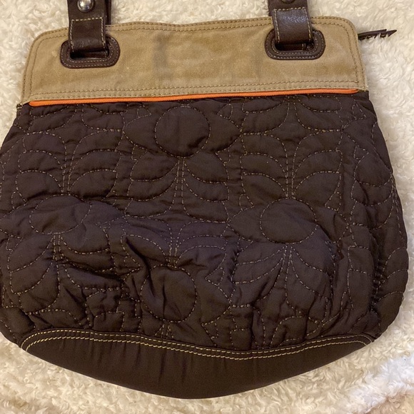Fossil hobo purse, Brown/tan with orange accent - Picture 4 of 6